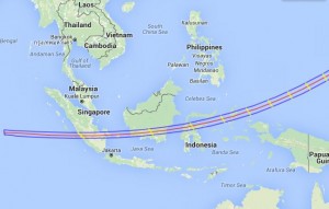 Total eclipse path 2016