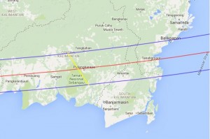 Total Eclipse Path - Central Kalimantin