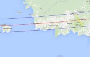 Total Eclipse Path - East Kalimantin