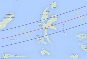 Total Eclipse Path - Maluku