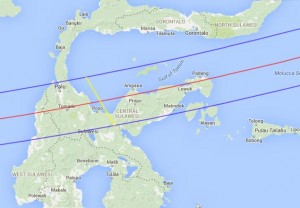 Total Eclipse Path - Central Kalimantin